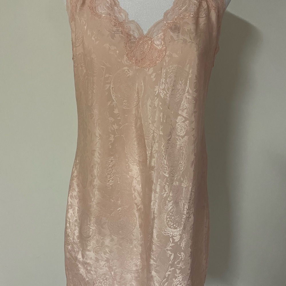 Pink Lace Chemise with Spaghetti Straps